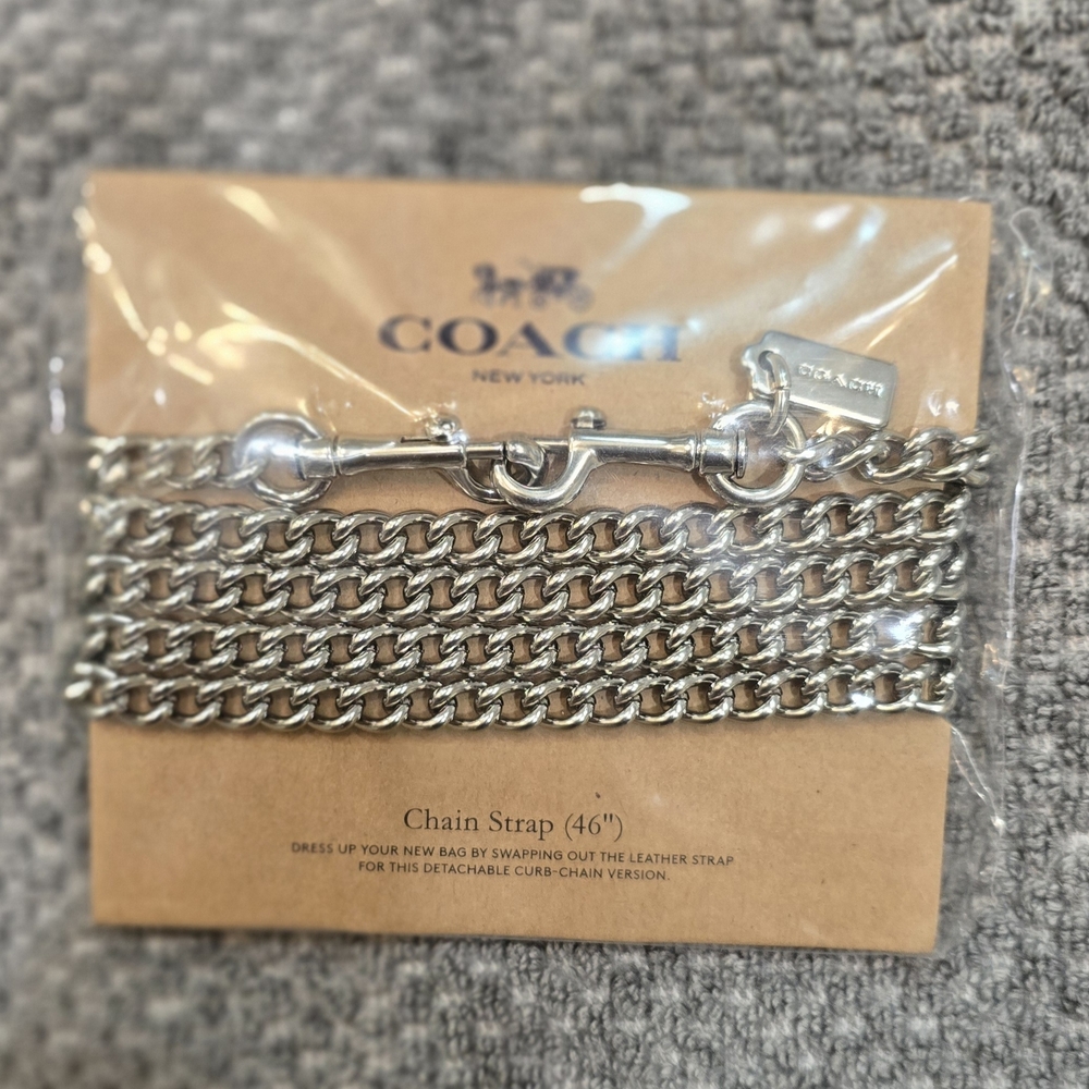 Coach Silver Tone Chain Strap